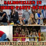 Salmonellen in Lehrer-Party-Büfett. Betroffene Schüler jubeln! Bier Kinder, Lebensmittel, Satirische Nachrichten