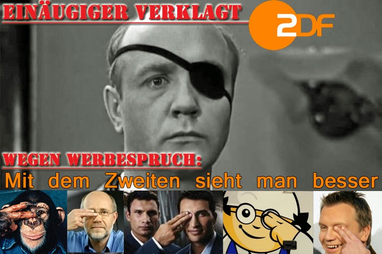 ZDF lustig Mit dem Zweiten sieht man besser Spassbilder Satire Fernsehen, Lustiges, Mann, Satirische Nachrichten