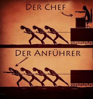 Chef lustig Bilder Spruch lachen Der Unterschied zwischen einem Chef am Schreibtisch und einem Anführer