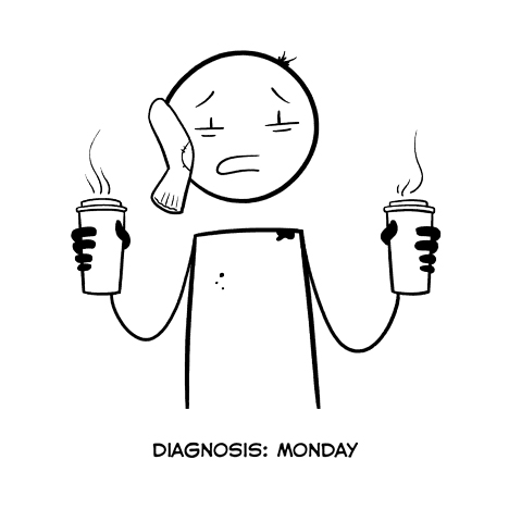 Comics das Montags Syndrom Motivation mit einem Augenzwinkern: Lachen für die Seele Am Morgen, Lustige Predigt, Lustlosigkeit