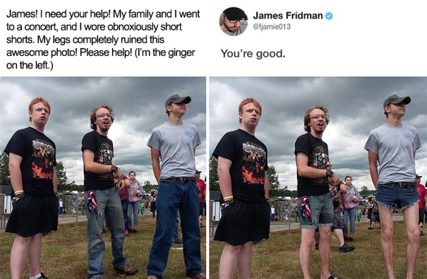 Familien Foto auf Metal-Konzert - Kurze Hosen ruinieren das Bild