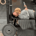 Freizeitsporter beim Bankdruecken vom Hund abgeleckt werden Spassbilder 1 Wissenswertes zum lachen Freizeit, Gesundheit, Hobby, Lustige Predigt, Muskeln, Sport