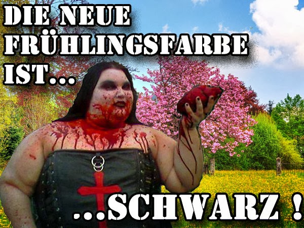 Frühlingsfarbe Schwarz - Dicke Gothic Frau 
