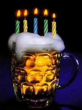 Geburtstag lustig Bier mit Kerzen