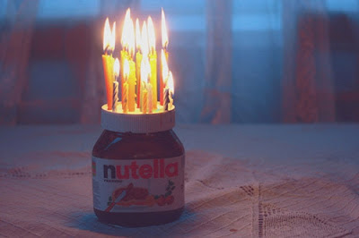 Geburtstag Nutella mit Kerzen