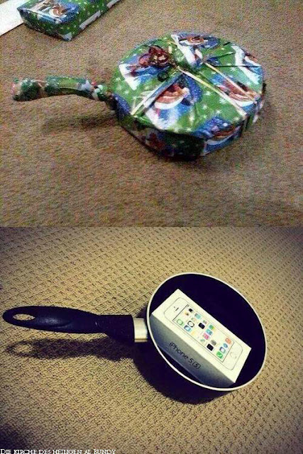Geschenk lustig für Frau verpacken spaßige Lachbilder Geschenk für Frau verpacken