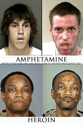 Gesichter Auswirkungen von harten Drogen