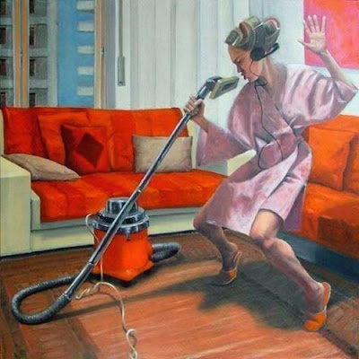 Humor Bilder Hausfrau beim Staubsaugen