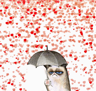 Keine Lust auf Valentinstag Katze Regenschirm Herzen