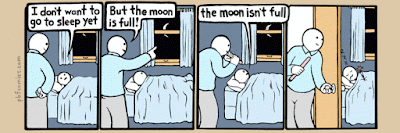 Kind Abends ins Bett bringen Comic 
