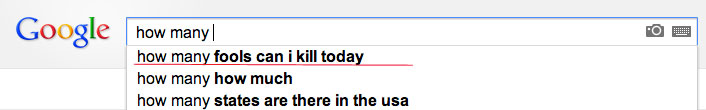 Komisches Suchergebnis bei Google - Wie viele Narren kann ich heute umbringen