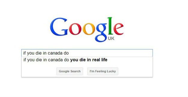 Komisches Suchergebnis - Wenn du in Kanada stirbst witzig