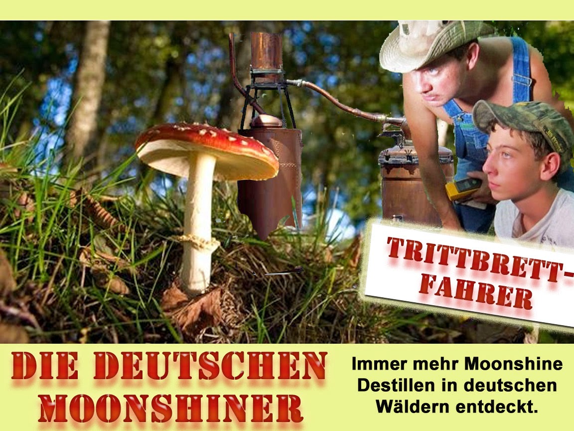 Lustige Moonshiner in deutschen Wäldern Satire