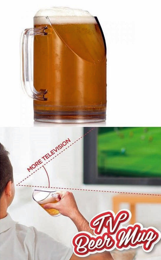 Lustiges Bierglas passend zum Fernsehen
