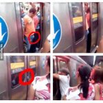 Lustiger Mann klemmt sich sein bestes Stück in Zugtür