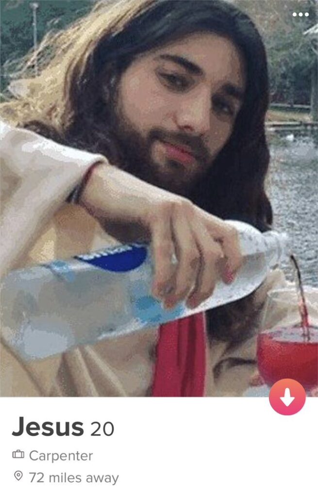 Lustiges Profilbild Irrsinn - Jesus macht Wasser zu Wein zum lachen