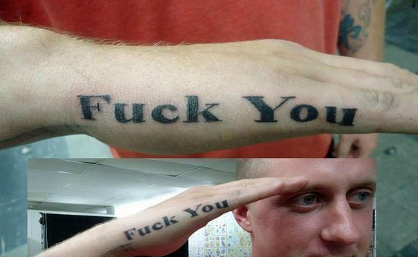Lustiges Tattoo für Soldaten Gruß - Antiautoritäre Menschen