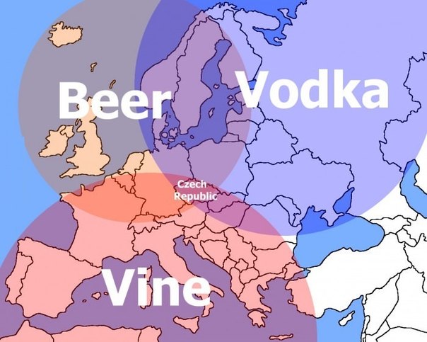 Tschechien - Alkohol Beliebtheit in Europa - witzige Bilder Bier, Wein, Wodka