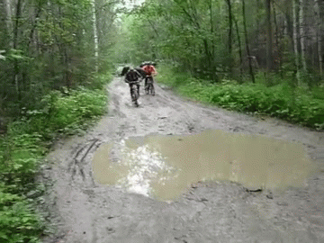 Radtour nach Regen Durch Pfuetz fahren lustig Lustiges über Umwelt, Wetter & Jahreszeitenhumor Lustige Geschichte, Natur, Schlechtes Wetter, Sommer