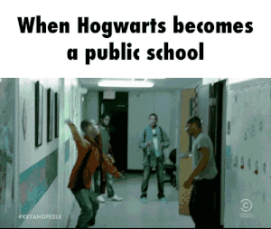 Spassbild wenn Hogwarts eine oeffentliche Realschule waere