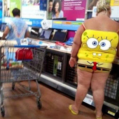 Spongebob Schwamm dicke Frau beim Einkaufen