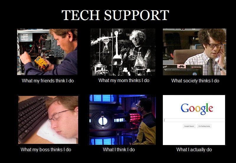Technischer Support - lustiges Bild - Was die Leute denken was ich tue